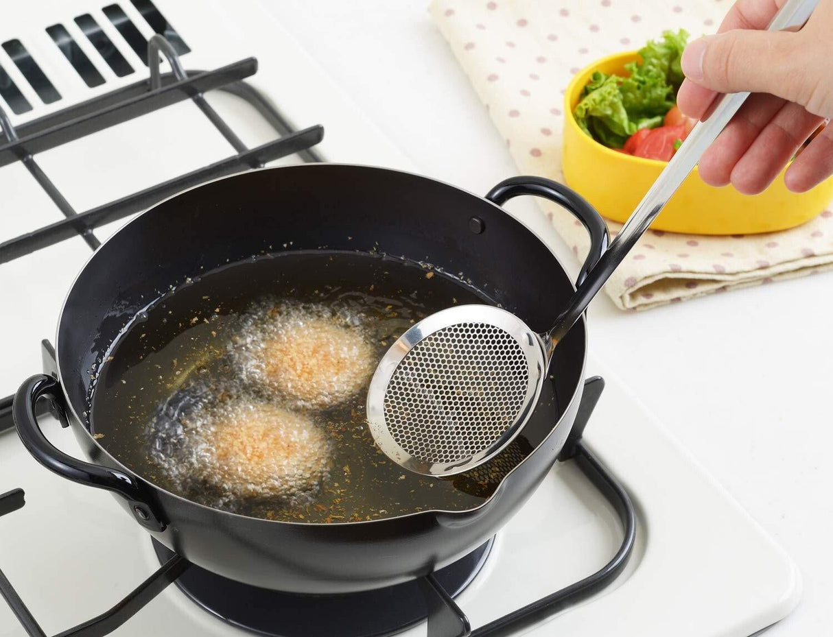 吉川YOSHIKAWA不鏽鋼火鍋|炸物細網勺 濾油網 -日本製 - 富士通販