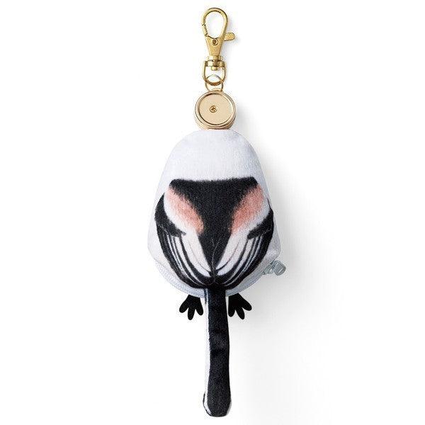 日本 YOU+MORE! 銀喉長尾山雀 伸縮鑰匙包 零錢包吊飾 包包吊飾 - 富士通販