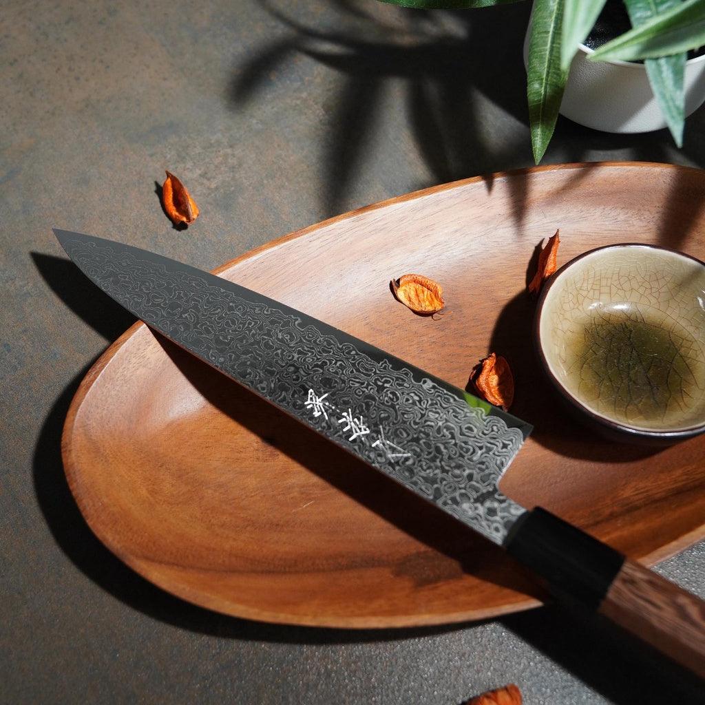 日本製 堺孝行|銀河 ZA-18 大馬士革紋 牛刀 三德刀 日本刀 主廚刀 210mm/180mm 不沾黏 - 富士通販