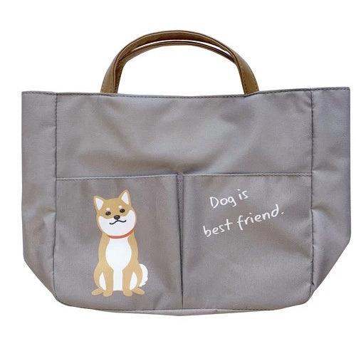 日本柴犬手提袋|動物袋中袋、灰色收納袋 - 富士通販