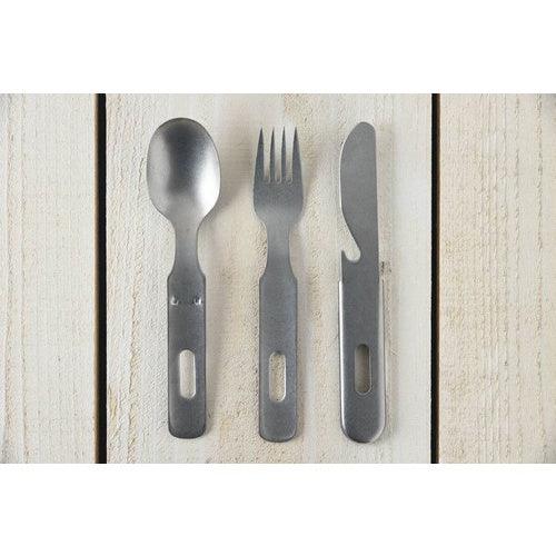 日本製 燕三條 露營餐具 三件組|湯匙 叉子 刀 可堆疊收納 - 富士通販