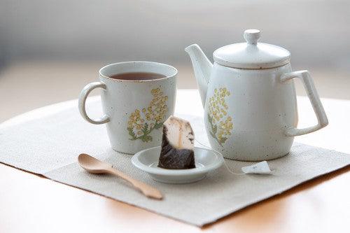 日本製 波佐見燒 黃色含羞草 下午茶餐具|茶壺 盤子 馬克杯 - 富士通販