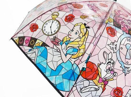日本 迪士尼 小美人魚 愛麗兒 愛麗絲|玻璃彩繪雨傘 兒童雨傘 透明雨傘 - 富士通販
