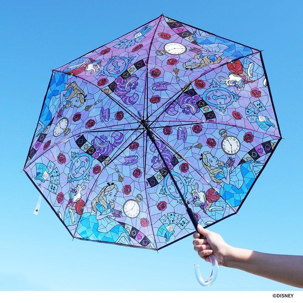 日本 迪士尼 小美人魚 愛麗兒 愛麗絲|玻璃彩繪雨傘 兒童雨傘 透明雨傘 - 富士通販