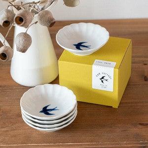 日本製 美濃燒 燕子 餐盤禮盒組|餐盤 點心盤 碟子 - 富士通販