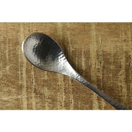 日本製 燕三條 不鏽鋼銀鱗咖啡湯匙|小湯匙 鎚目 高質感霧面 職人手感 - 富士通販