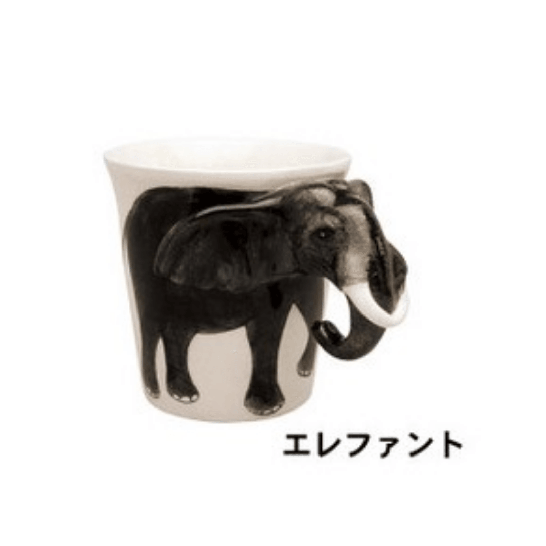 動物園區耐熱馬克杯|熊貓、猴子、大象、大猩猩、長頸鹿 - 富士通販