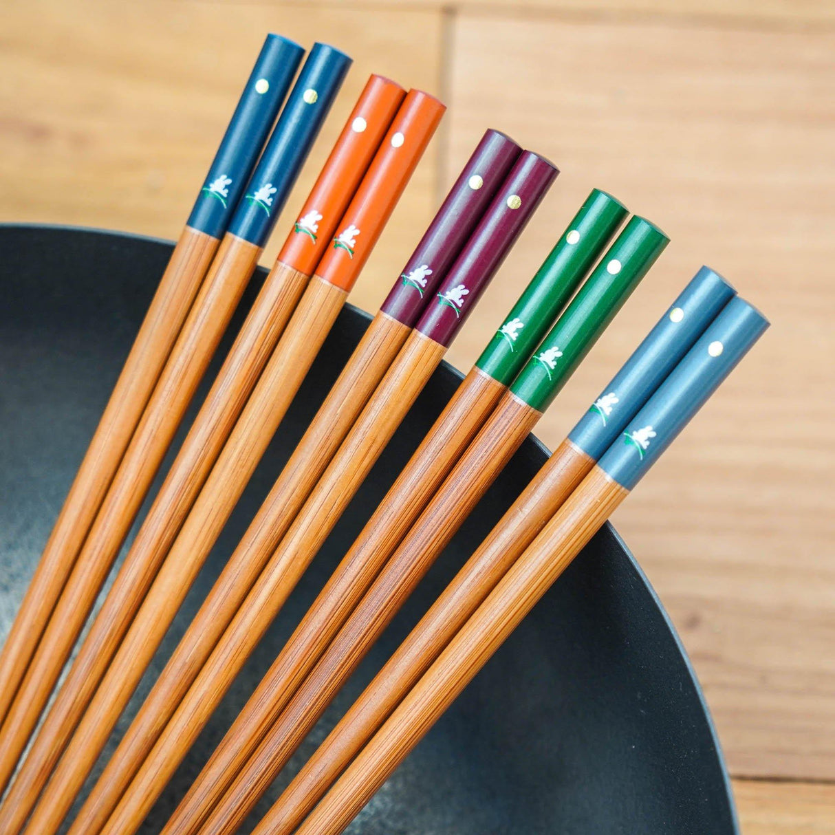 日式客人用五入筷子組|四季、月光兔子造型,日本製 - 富士通販