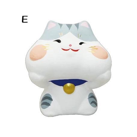 貓咪捧臉公仔|無釉陶瓷、辦公療癒、含算命書籤 - 富士通販
