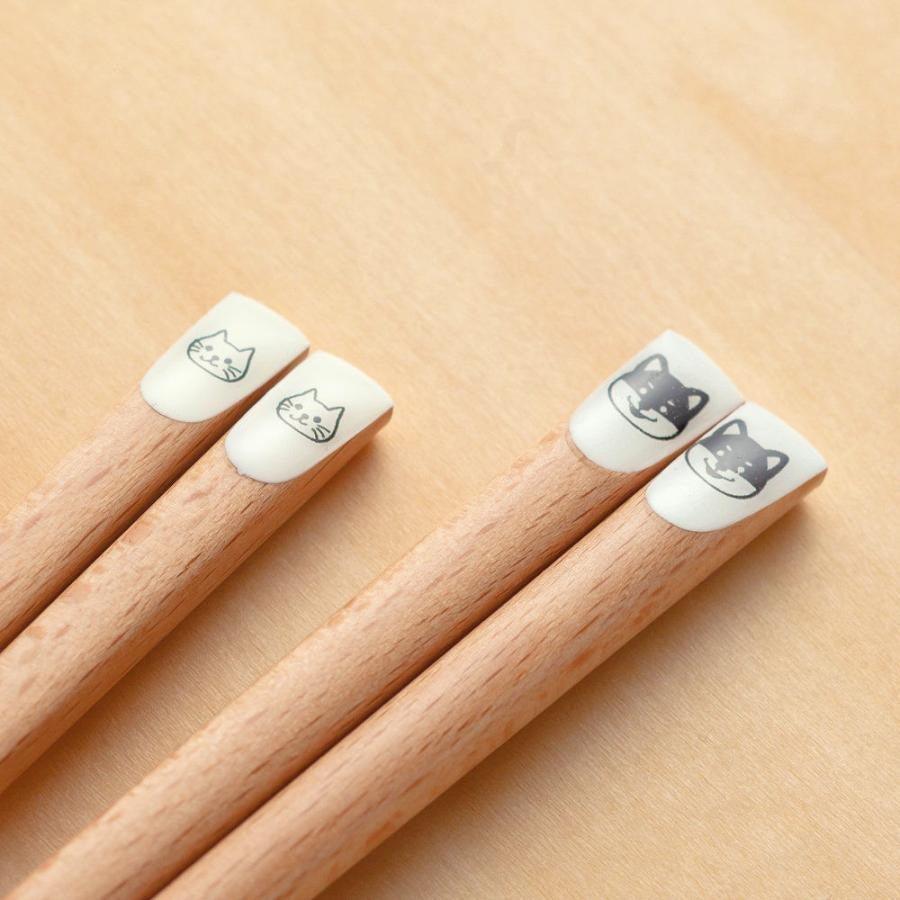 日本製 貓咪 柴犬木筷|親子筷 18cm 22.5cm - 富士通販