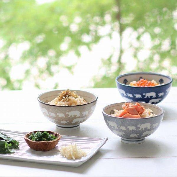 日本製美濃燒北極熊輕量飯碗 - 富士通販