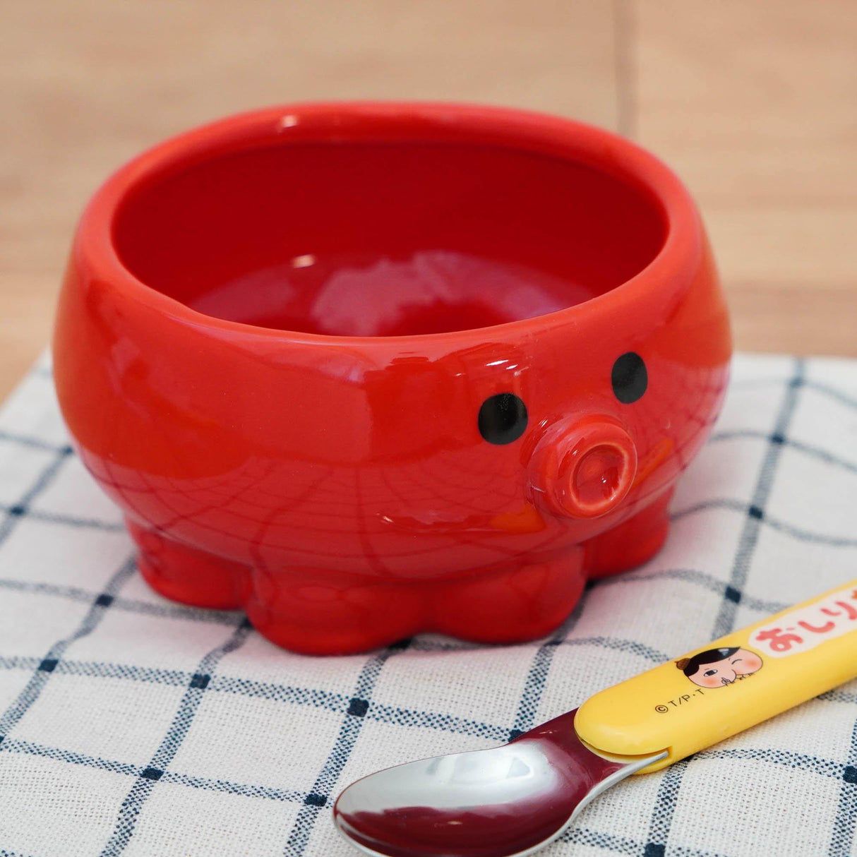 日式章魚燒小碗|可愛的容器,可以使用微波爐(紅色款) - 富士通販