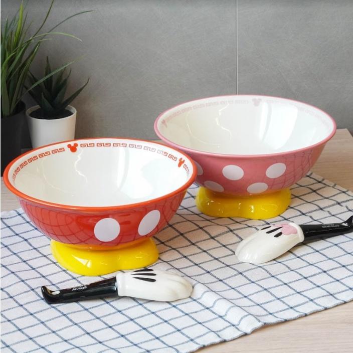 正版授權日本迪士尼陶瓷拉麵碗|米奇、米妮,附湯匙 - 富士通販