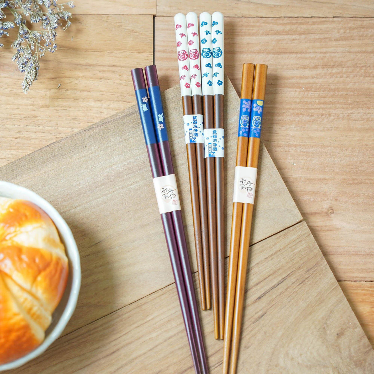 貓頭鷹、櫻花兔子日式風格筷子|日本製 - 富士通販