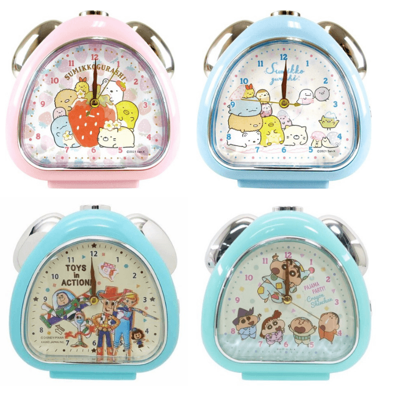 三角飯糰造型靜音時鐘|多款卡通人物,貪睡功能 - 富士通販