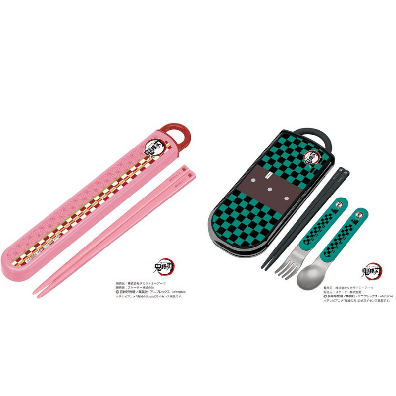 日本製鬼滅之刃兒童餐具|禰豆子筷子組、炭治郎餐具組 - 富士通販