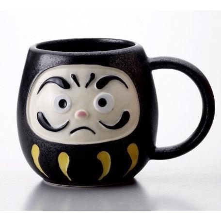 日本達摩黑色陶瓷杯|開運必勝合格戀愛不倒翁 - 富士通販