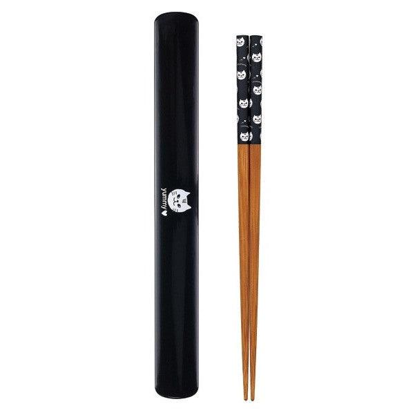 日本製貓咪筷子附盒|午餐便當環保餐具 - 富士通販