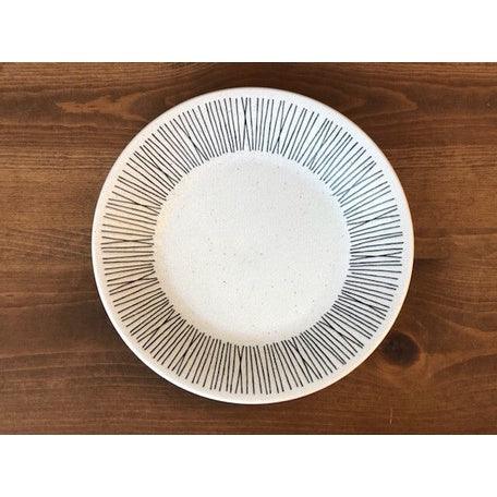 日本製 陶瓷線條白盤|圓盤 陶瓷盤 盤子 - 富士通販