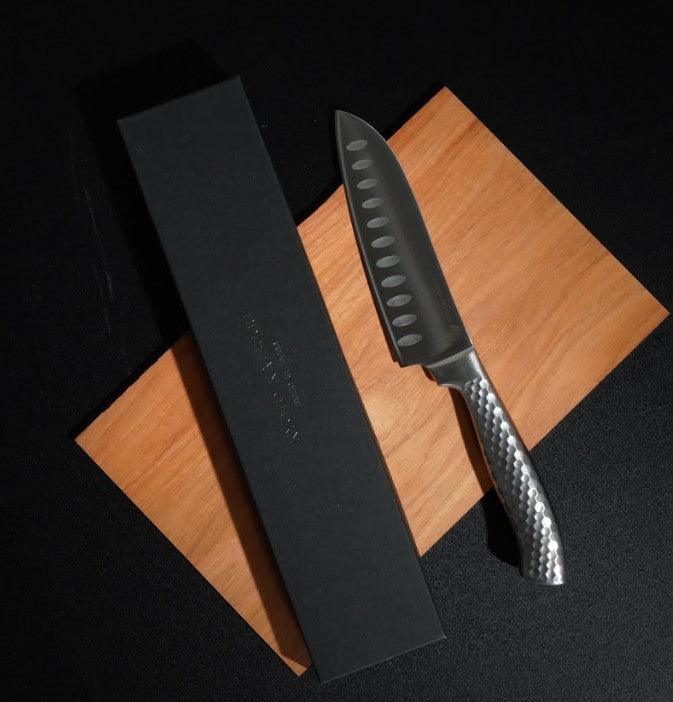 日本製 京都活具 三徳包丁|彩流 鎚目 全特種不鏽鋼 - 富士通販