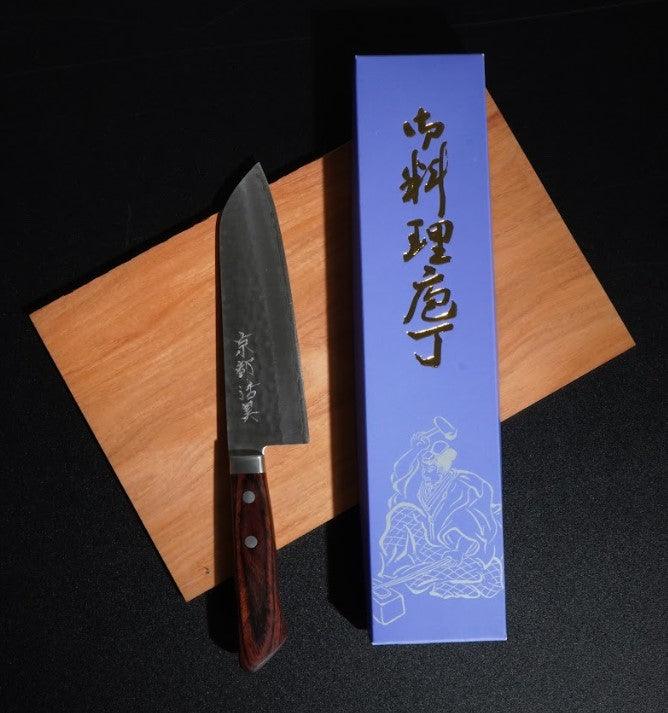 日本製 京都活具 三徳包丁|彩流 鎚目 全特種不鏽鋼 - 富士通販