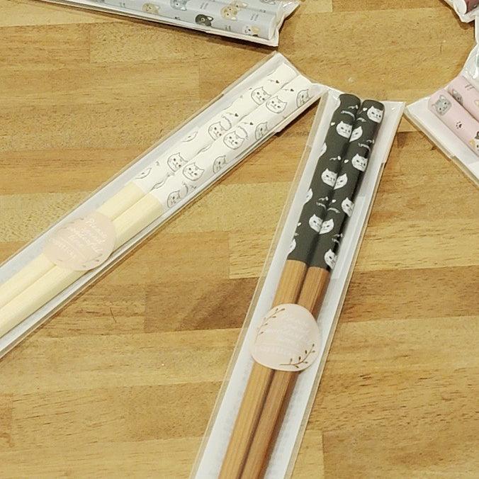 日本製 貓咪22.5cm木筷|天然木 環保筷 - 富士通販