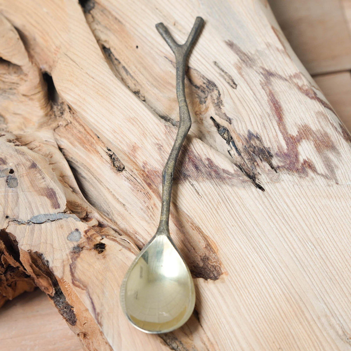 復古黃銅樹枝造型餐具,日系下午茶典雅叉子湯匙 - 富士通販