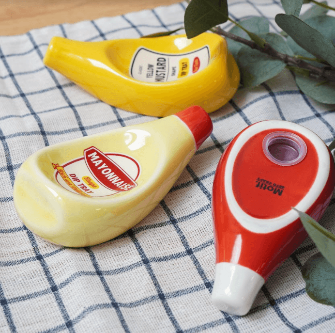 日本創意擠壓造型醬料碟|美乃滋、紅番茄、黃芥末 - 富士通販