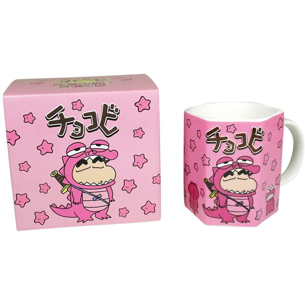 日本卡通蠟筆小新六角造型馬克杯-小熊餅乾|鱷魚小新-兩款可選 - 富士通販