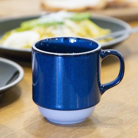 下午茶優選|法式經典馬克杯-土黃/藍色 - 富士通販