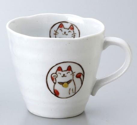 日本開運風水貓馬克杯|黃色招財、白色招福、藍色工作 - 富士通販