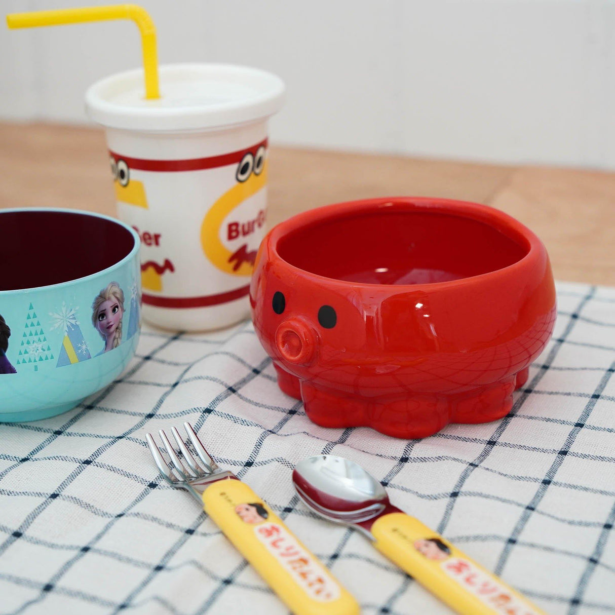 日式章魚燒小碗|可愛的容器,可以使用微波爐(紅色款) - 富士通販