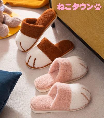 冬天保暖|可愛貓掌室內拖鞋,毛茸茸的貓爪 - 富士通販