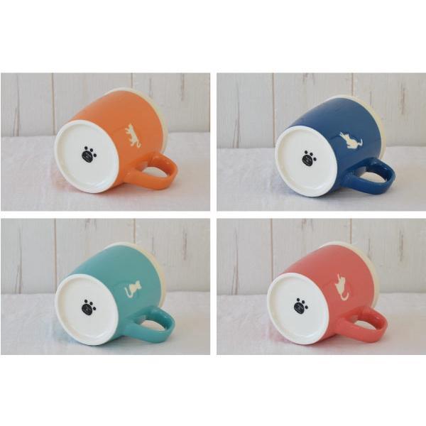 日本製 美濃燒 貓剪影馬克杯 藍/粉/綠/橘|貓咪馬克杯 貓奴 - 富士通販