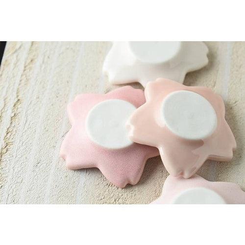 日本製 櫻花造型 筷架 五入 禮盒組|新居賀禮 筷托 日式筷子架 美濃燒 - 富士通販