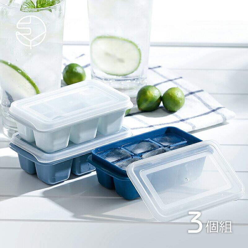 日本霜山 防異味密封式六格製冰盒附蓋|副食品盒 三入組 - 富士通販