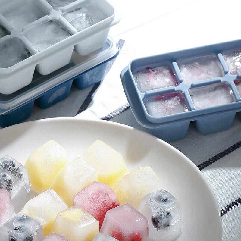 日本霜山 防異味密封式六格製冰盒附蓋|副食品盒 三入組 - 富士通販