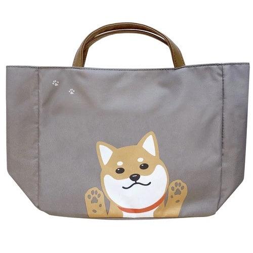 日本柴犬手提袋|動物袋中袋、灰色收納袋 - 富士通販