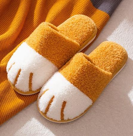 冬天保暖|可愛貓掌室內拖鞋,毛茸茸的貓爪 - 富士通販