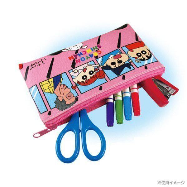日本蠟筆小新皮質方型拉鍊鉛筆袋|文具包 - 富士通販
