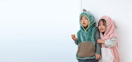 兒童用恐龍披肩、背心|法蘭絨冬季保暖材質 - 富士通販