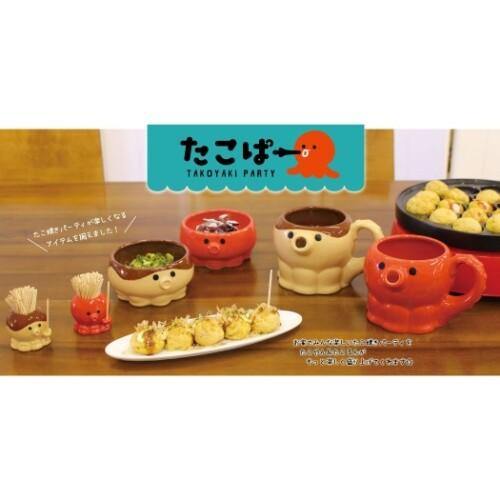 日式章魚燒小碗|可愛的容器,可以使用微波爐(紅色款) - 富士通販