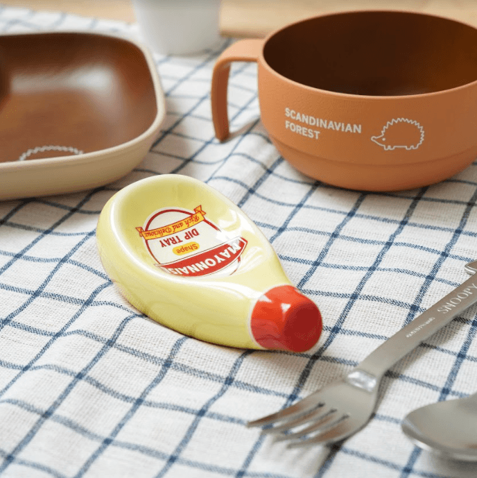 日本創意擠壓造型醬料碟|美乃滋、紅番茄、黃芥末 - 富士通販