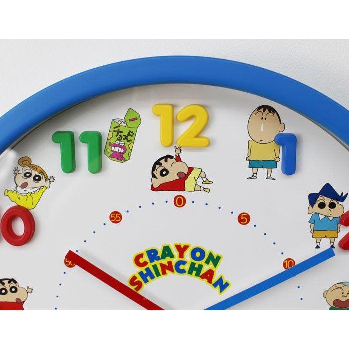日本正版卡通時鐘|蠟筆小新靜音掛鐘 - 富士通販