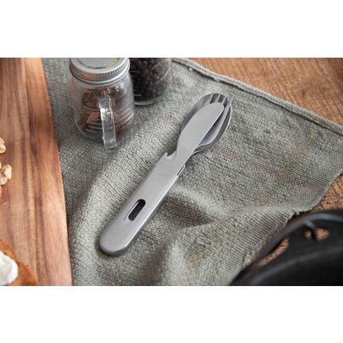 日本製 燕三條 露營餐具 三件組|湯匙 叉子 刀 可堆疊收納 - 富士通販