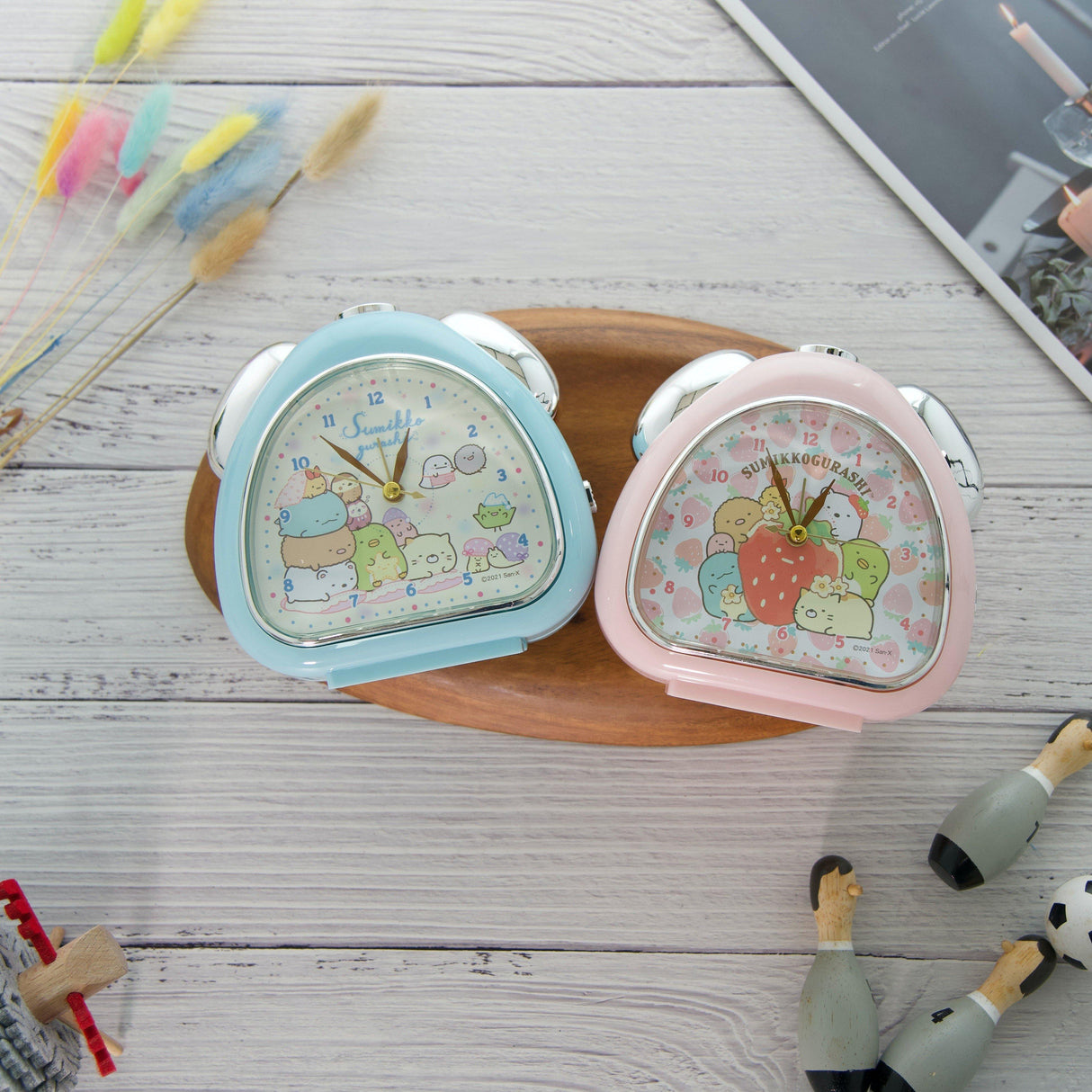 三角飯糰造型靜音時鐘|多款卡通人物,貪睡功能 - 富士通販