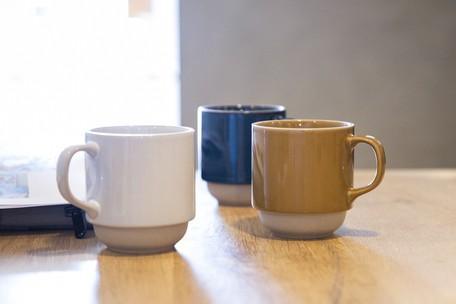 下午茶優選|法式經典馬克杯-土黃/藍色 - 富士通販