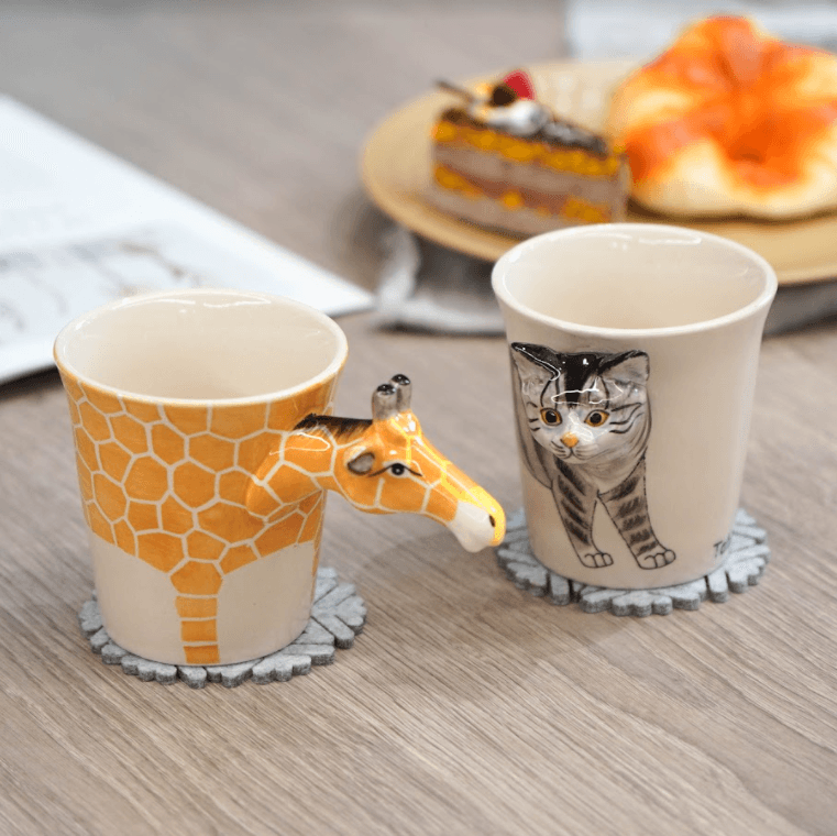 動物園區耐熱馬克杯|熊貓、猴子、大象、大猩猩、長頸鹿 - 富士通販