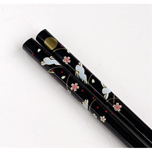 日本製 田中箸店天然月兔木筷|若狹彩繪日式防滑筷子 - 富士通販