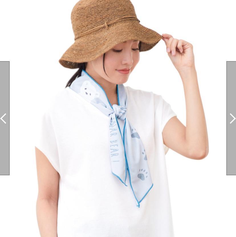 夏日超涼感,吸水、降溫北極熊,領巾毛巾 - 富士通販